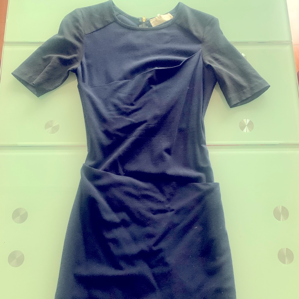 A.L.C Designer Wool dress with pockets Navy and Black. Fashion Forward